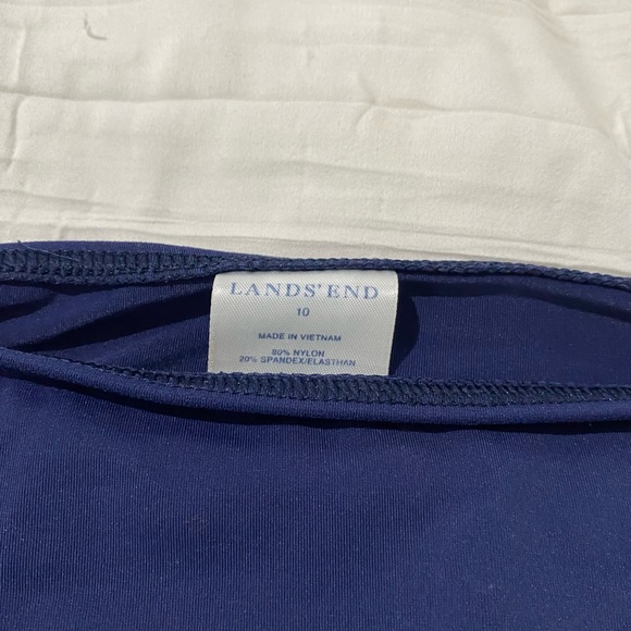 Lands End Deep Sea Navy Blue Hi Rise Bikini Tankini Swim Bottoms 10 - Picture 2 of 3